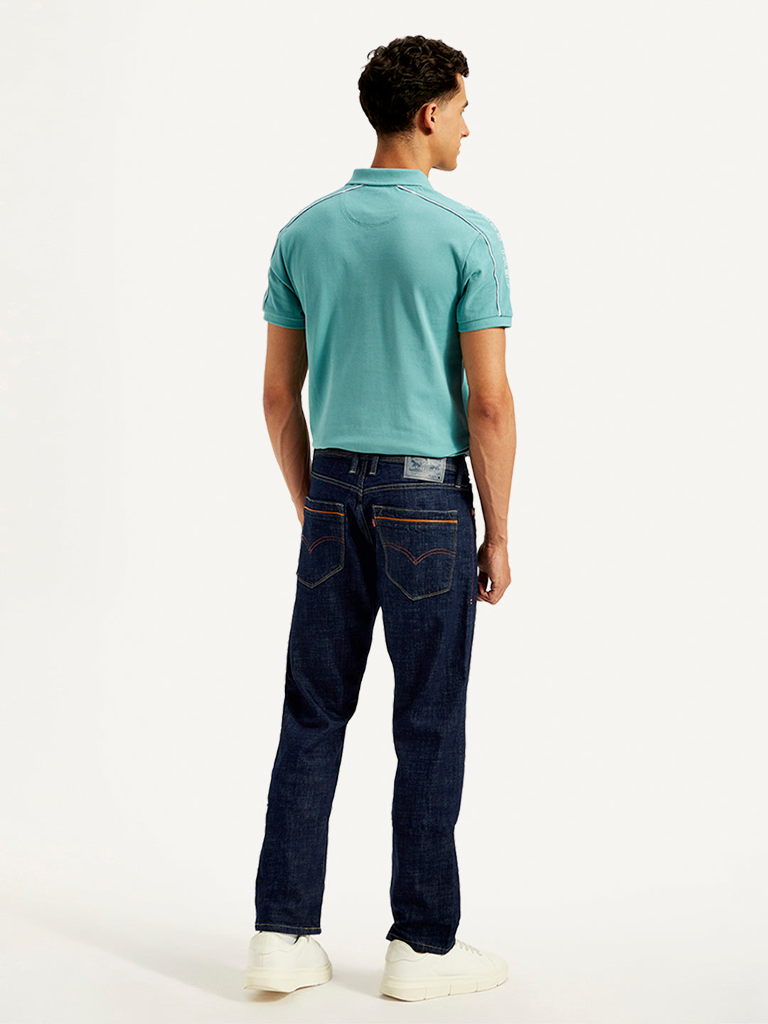 Men's 513 Navy Blue Slim Straight Fit Mid Rise Jeans - 20 View