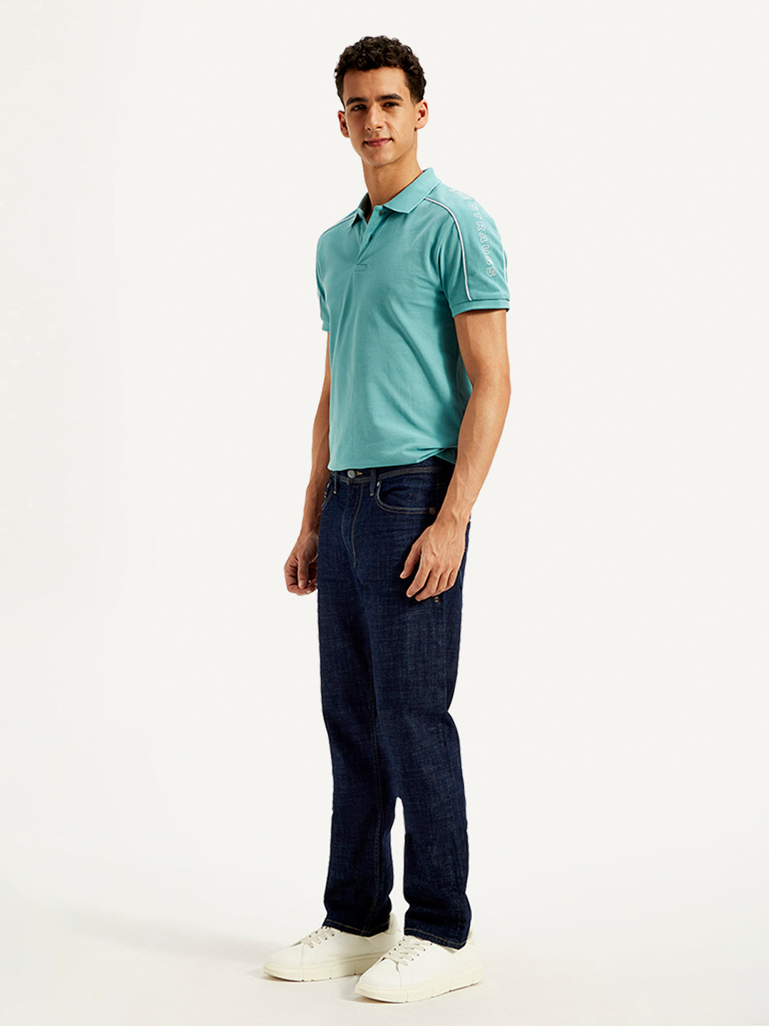 Men's 513 Navy Blue Slim Straight Fit Mid Rise Jeans - 20 View