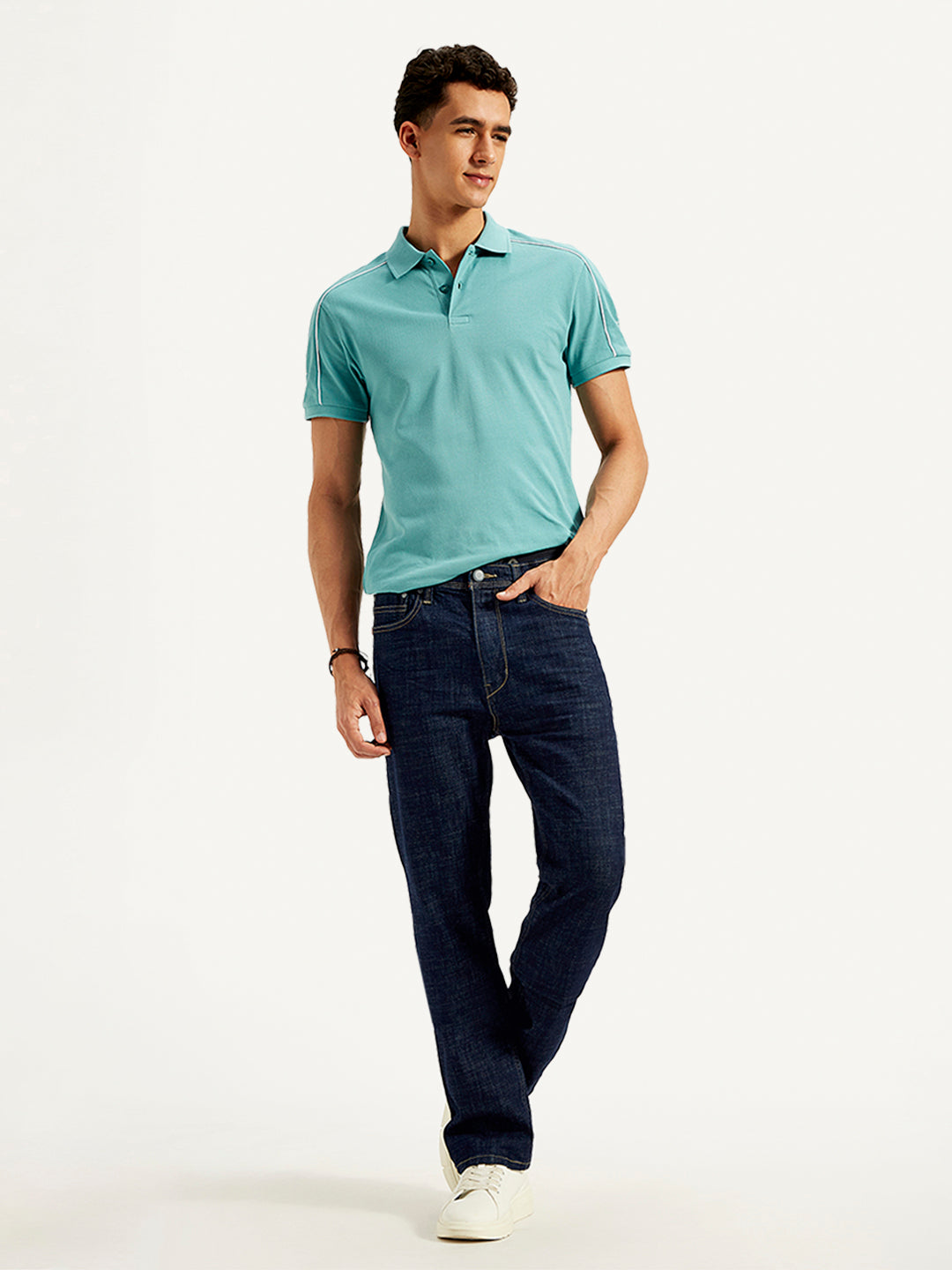 Men's 513 Navy Blue Slim Straight Fit Mid Rise Jeans - 20 View