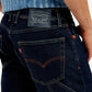 Men's 555 Navy Blue Relaxed Straight Mid Rise Utility  Jeans - Detail View
