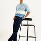 Men's 555 Navy Blue Relaxed Straight Mid Rise Utility  Jeans - Styleshot View