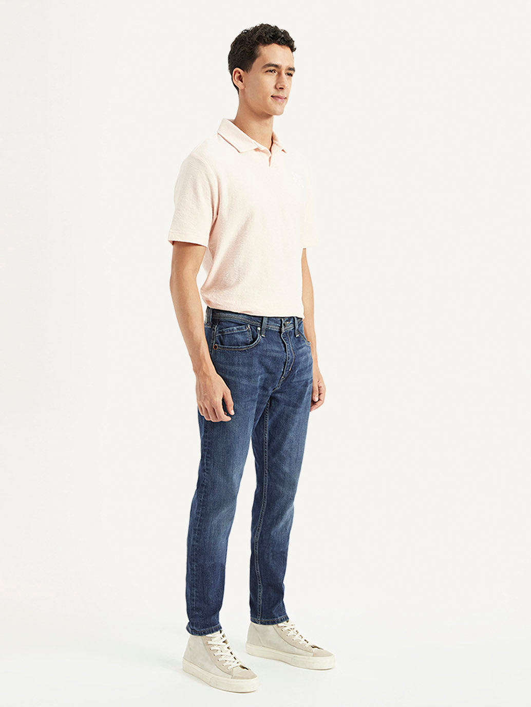 Men's 512 Dark Blue Slim Tapered Fit Mid Rise Jeans - 76bee891-95b2-4043-92c2-d4bb42df8dbb View