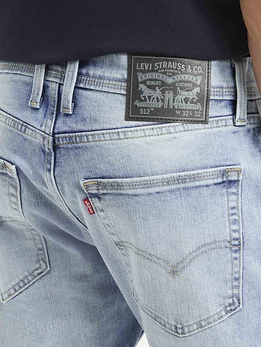 Men's 512 Blue Slim Tapered Fit Mid Rise Jeans - 57df6286-e134-4994-b8b9-9449dc3fe19e View