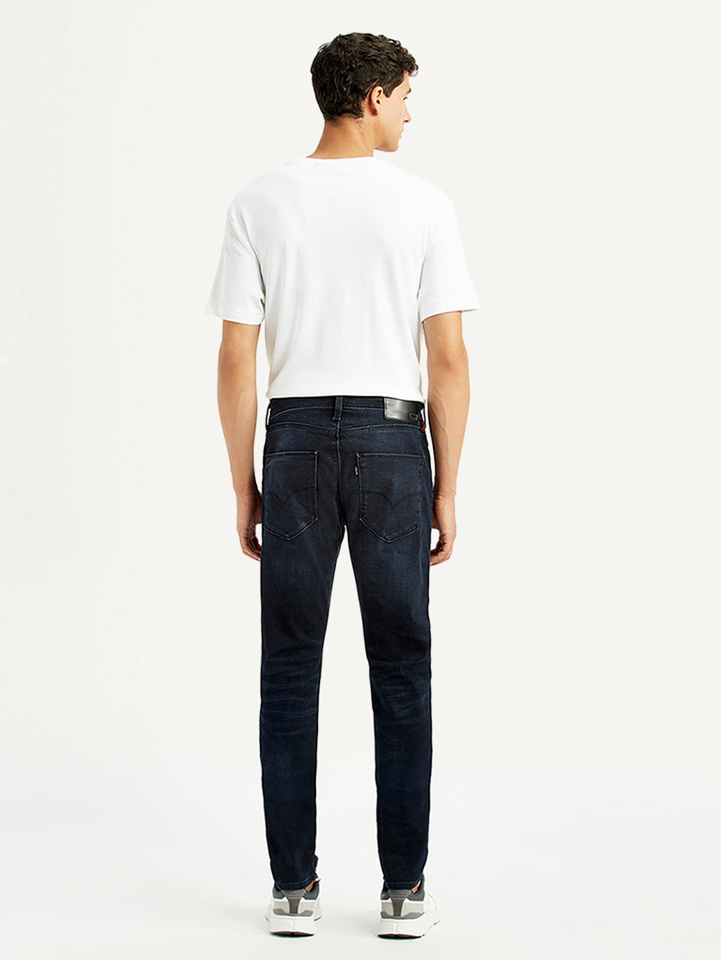 Men's Redloop 512 Dark Blue Slim Tapered Fit Mid Rise Jeans - Back View