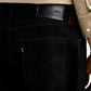 Men's Redloop 541 Black Athletic Tapered Fit Mid Rise Jeans - Detail View
