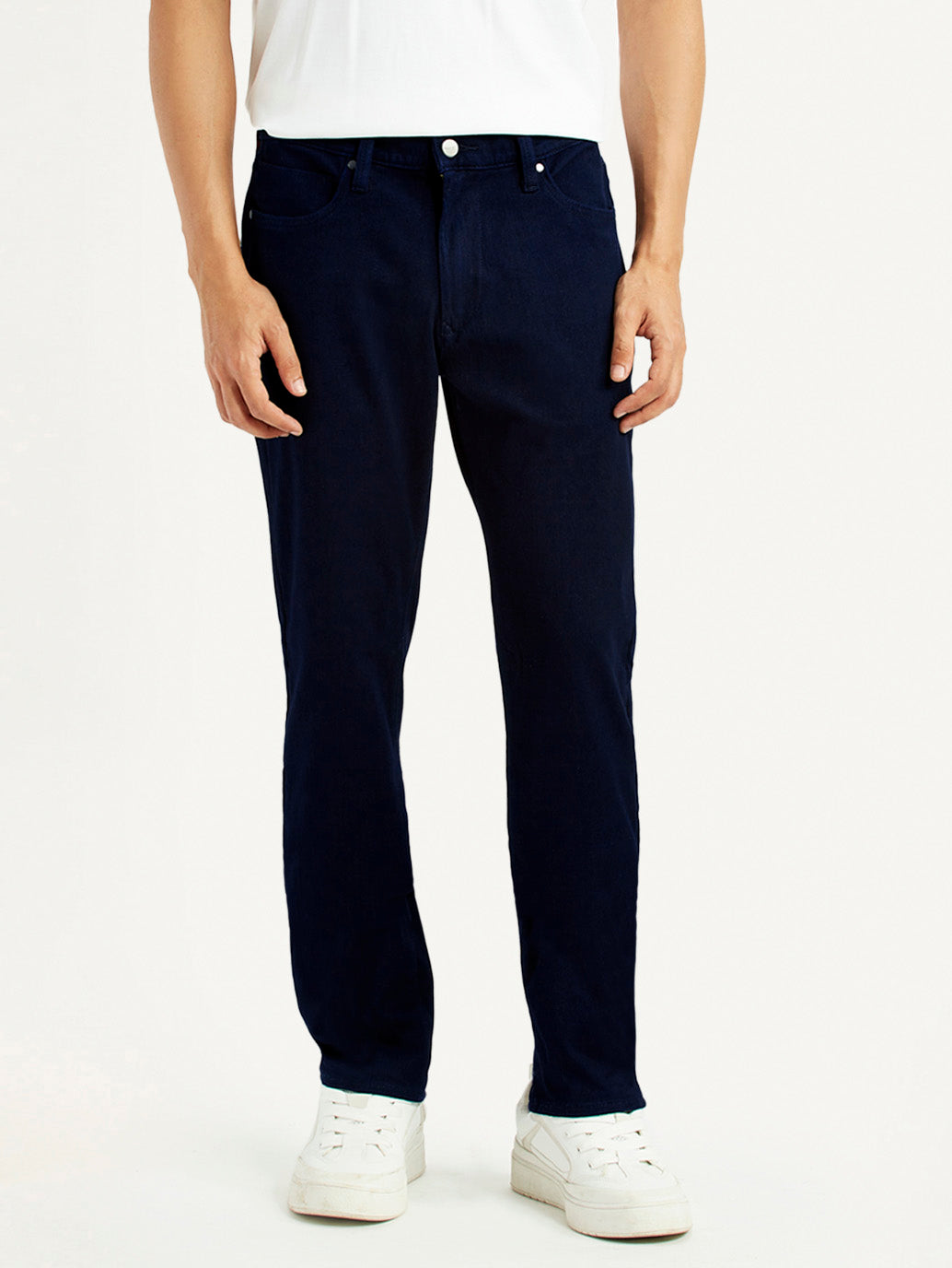 Men's Redloop 511 Navy Blue Slim Fit Mid Rise Jeans - Front View