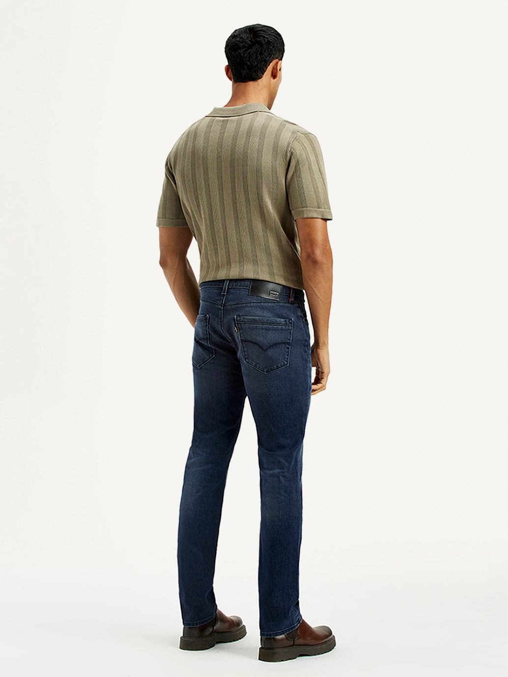 Men's Redloop 511 Dark Indigo Slim Fit Mid Rise Jeans - Back View