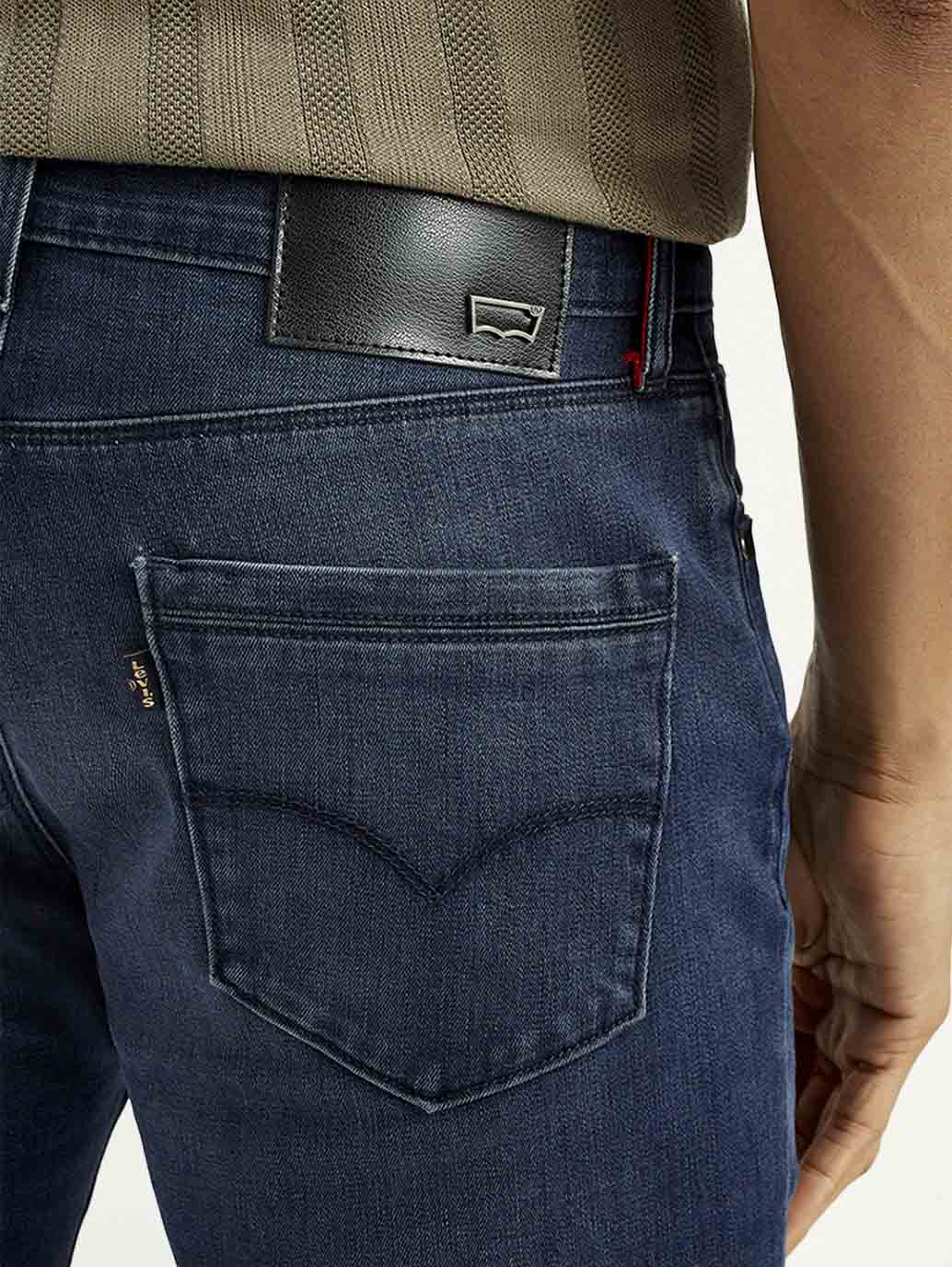 Men's Redloop 511 Dark Indigo Slim Fit Mid Rise Jeans - Detail View