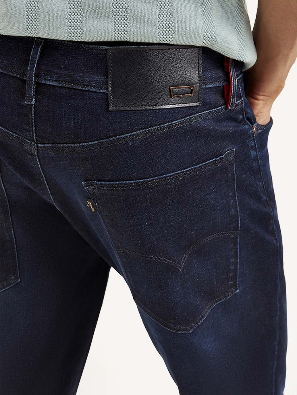 Men's Redloop 511 Navy Blue Slim Fit Mid Rise Jeans - Detail View