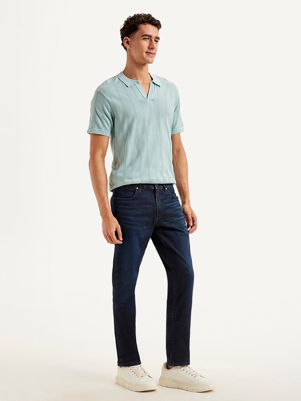 Men's Redloop 511 Navy Blue Slim Fit Mid Rise Jeans - Side View