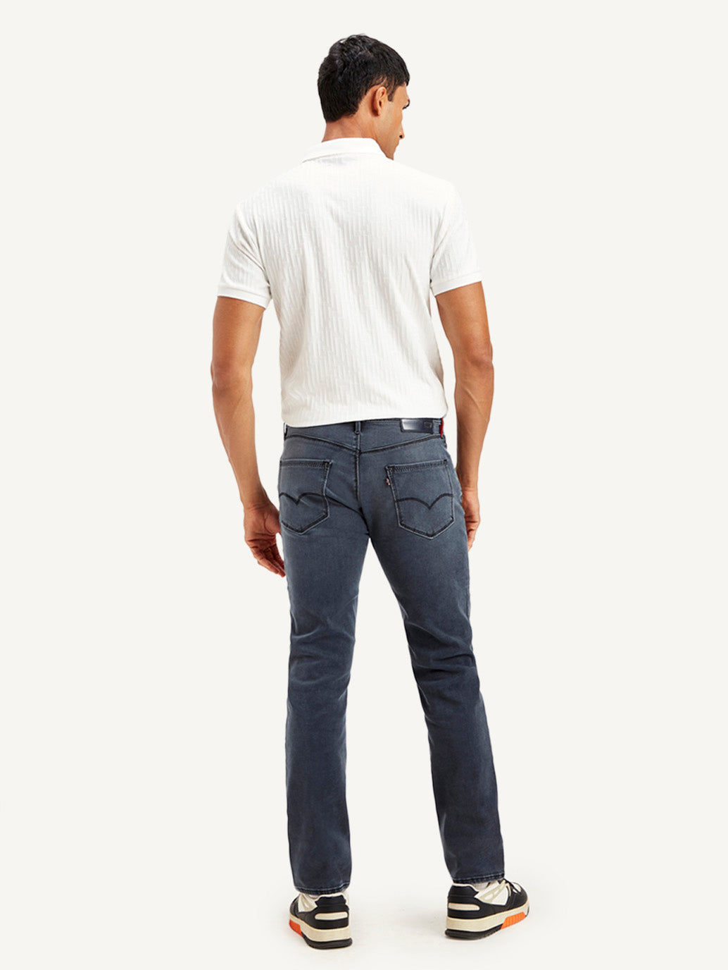 Men's Redloop 511 Grey Slim Fit Mid Rise Jeans - Back View