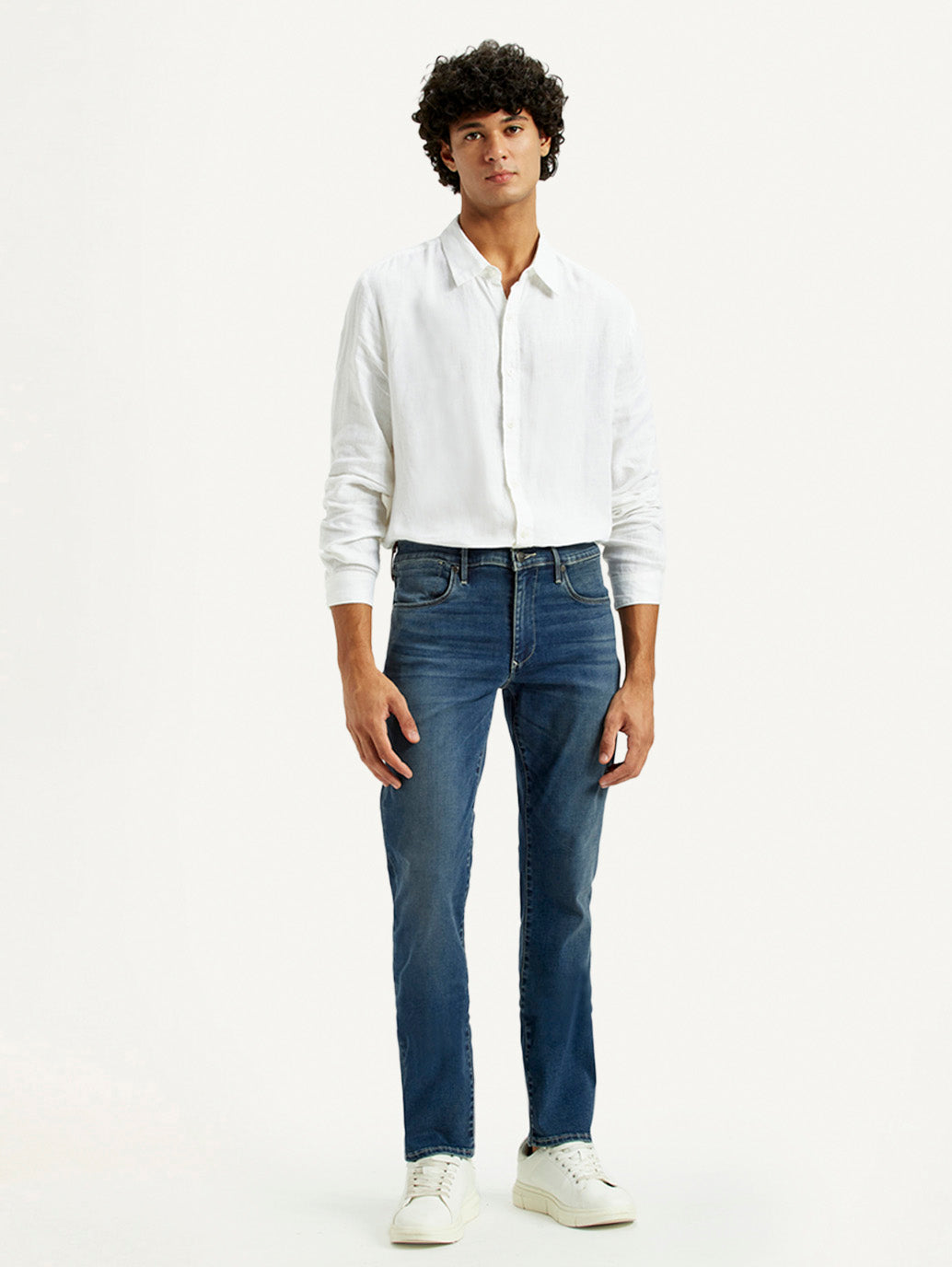 Men's Redloop 511 Dark Indigo Slim Fit Mid Rise Jeans - Front View