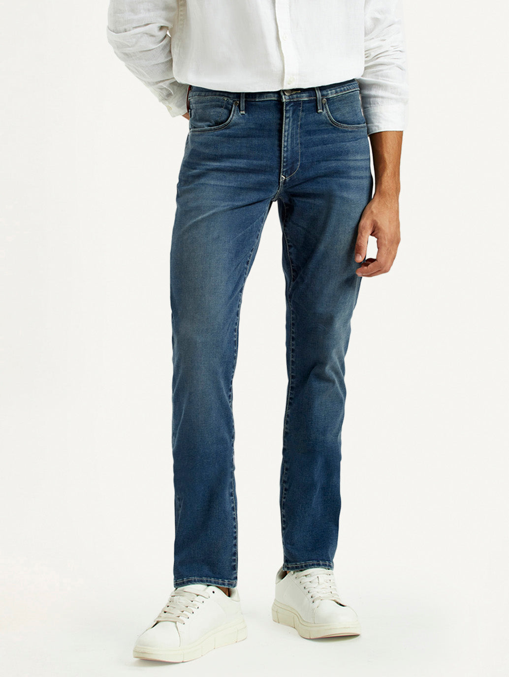 Men's Redloop 511 Dark Indigo Slim Fit Mid Rise Jeans - Front View