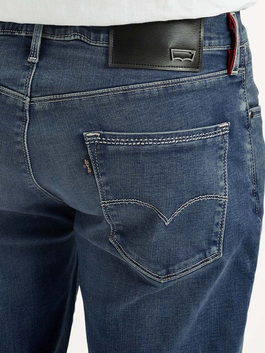 Men's Redloop 511 Dark Indigo Slim Fit Mid Rise Jeans - Detail View