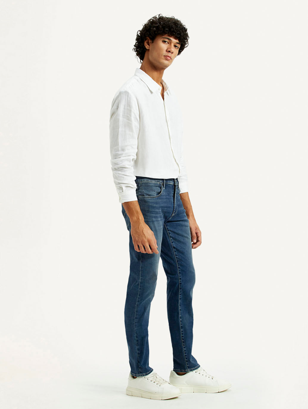 Men's Redloop 511 Dark Indigo Slim Fit Mid Rise Jeans - Side View