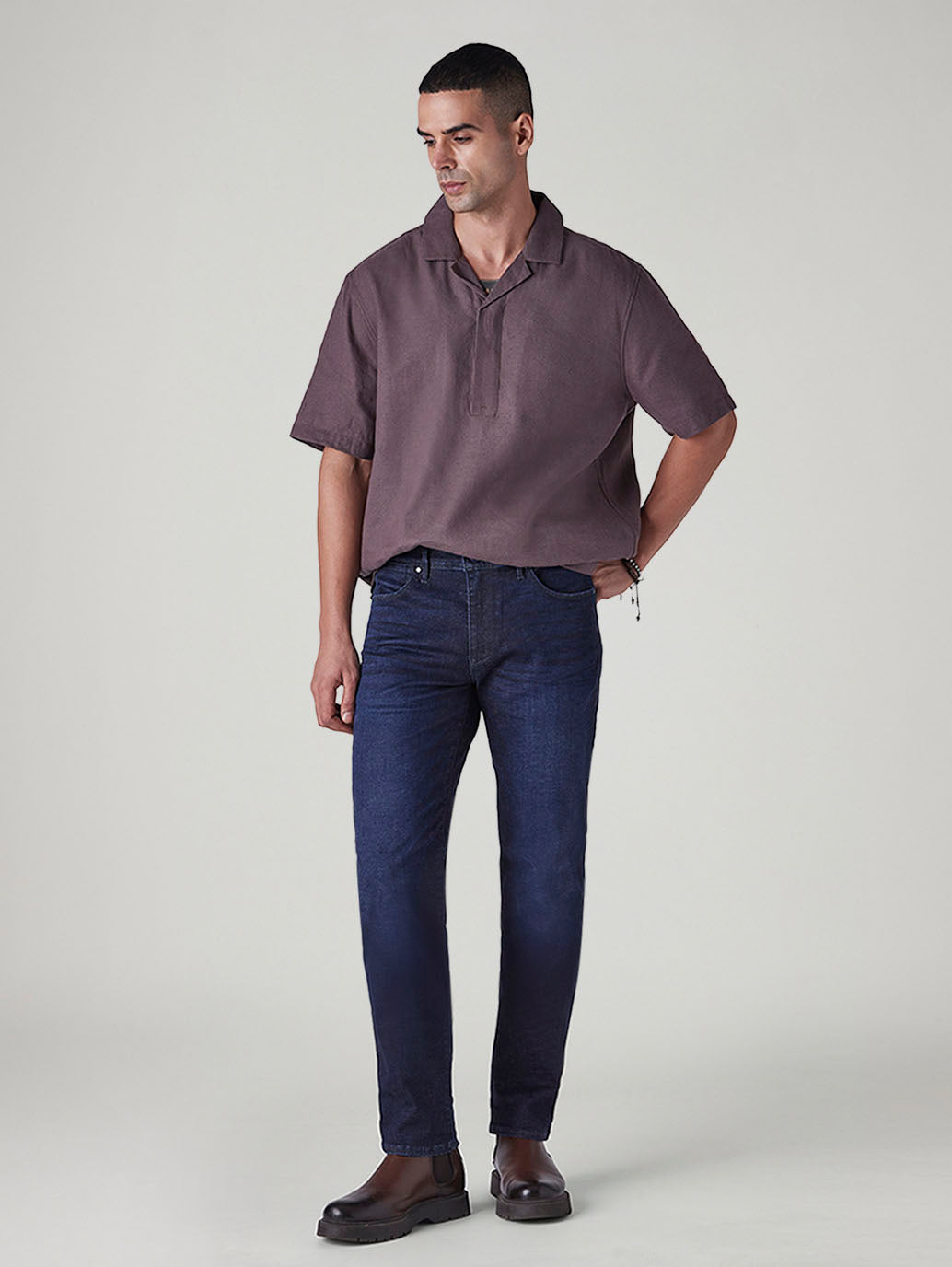 Men's 511 Indigo Slim Fit Mid Rise Redloop Jeans - Front View