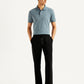 Men's 555'96 Black Relaxed Straight Fit Tech Pants - Front View