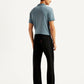 Men's 555'96 Black Relaxed Straight Fit Tech Pants - Back View