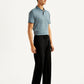 Men's 555'96 Black Relaxed Straight Fit Tech Pants - Side View