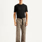 Men's Taupe Regular Fit Utility Cargo Trousers - Front View