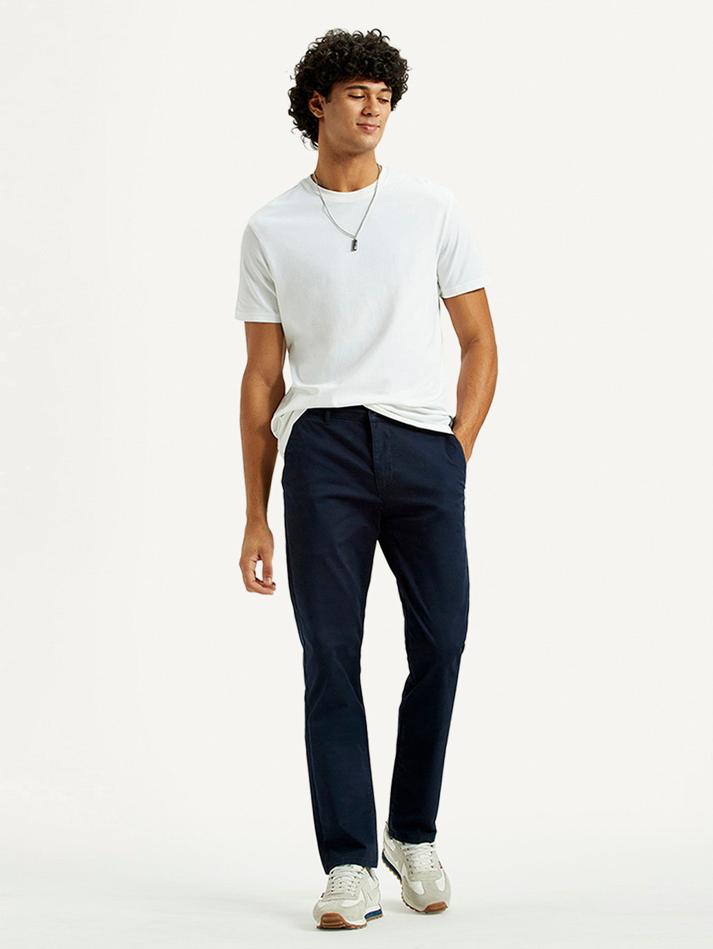 Men's 511 Dark Blue Slim Fit Mid Rise Chinos