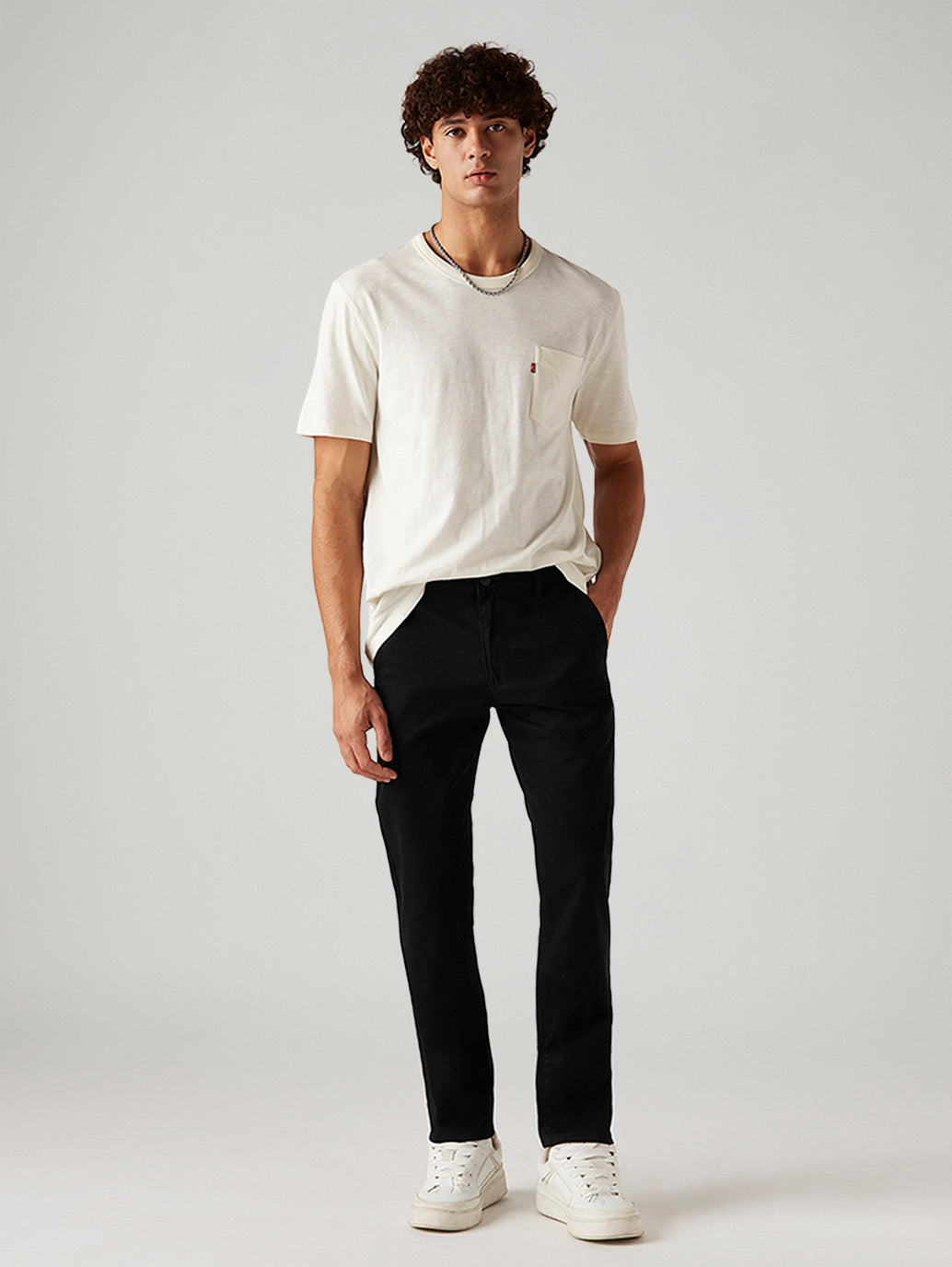 Men's 511 Black Slim Fit Mid Rise Chinos - Styleshot View