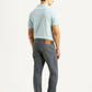 Men's 541 Grey Athletic Tapered Fit Selvedge Mid Rise Trousers - Back View