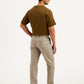 Men's Brown Authentic Straight Fit Linen Chinos - Back View