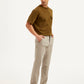 Men's Brown Authentic Straight Fit Linen Chinos - Side View
