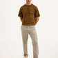 Men's Brown Authentic Straight Fit Linen Chinos - Styleshot View