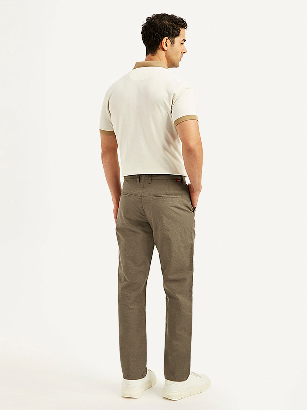 Men's Brown Authentic Straight Fit Linen Chinos - 20 View