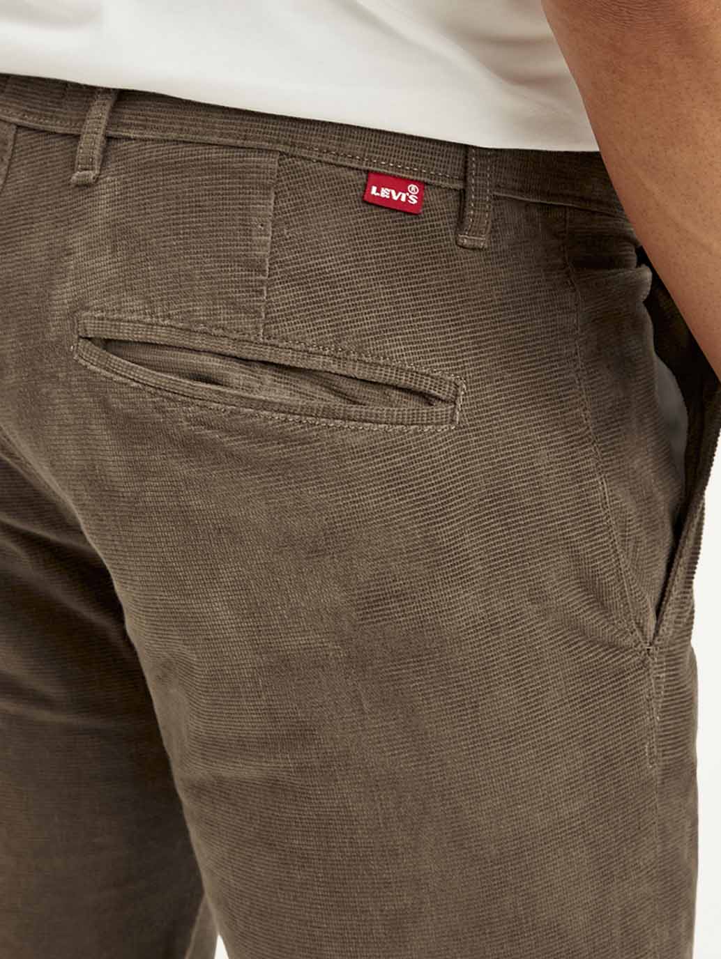 Men's Brown Slim Fit Chinos - Detail View