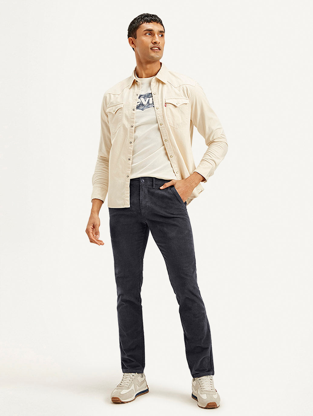 Men's Charcoal Grey Slim Fit Chinos - Styleshot View