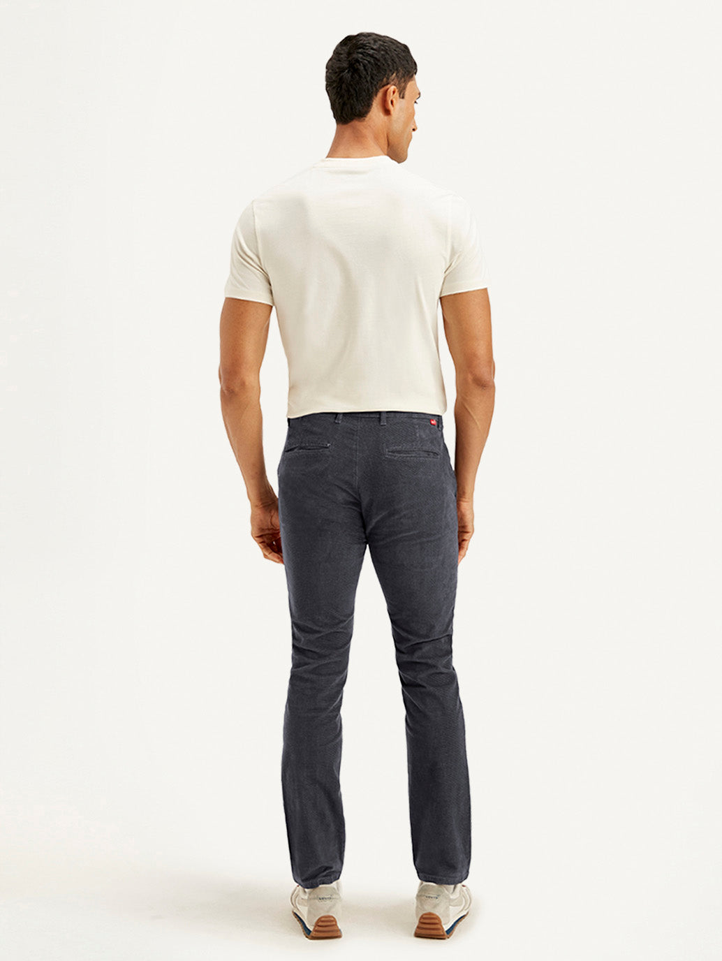 Men's Charcoal Grey Slim Fit Chinos - Back View