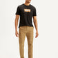 Men's Light-Brown Slim Tapered Fit Chinos - Front View