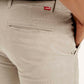 Men's Beige Slim Tapered Fit Chinos - Detail View