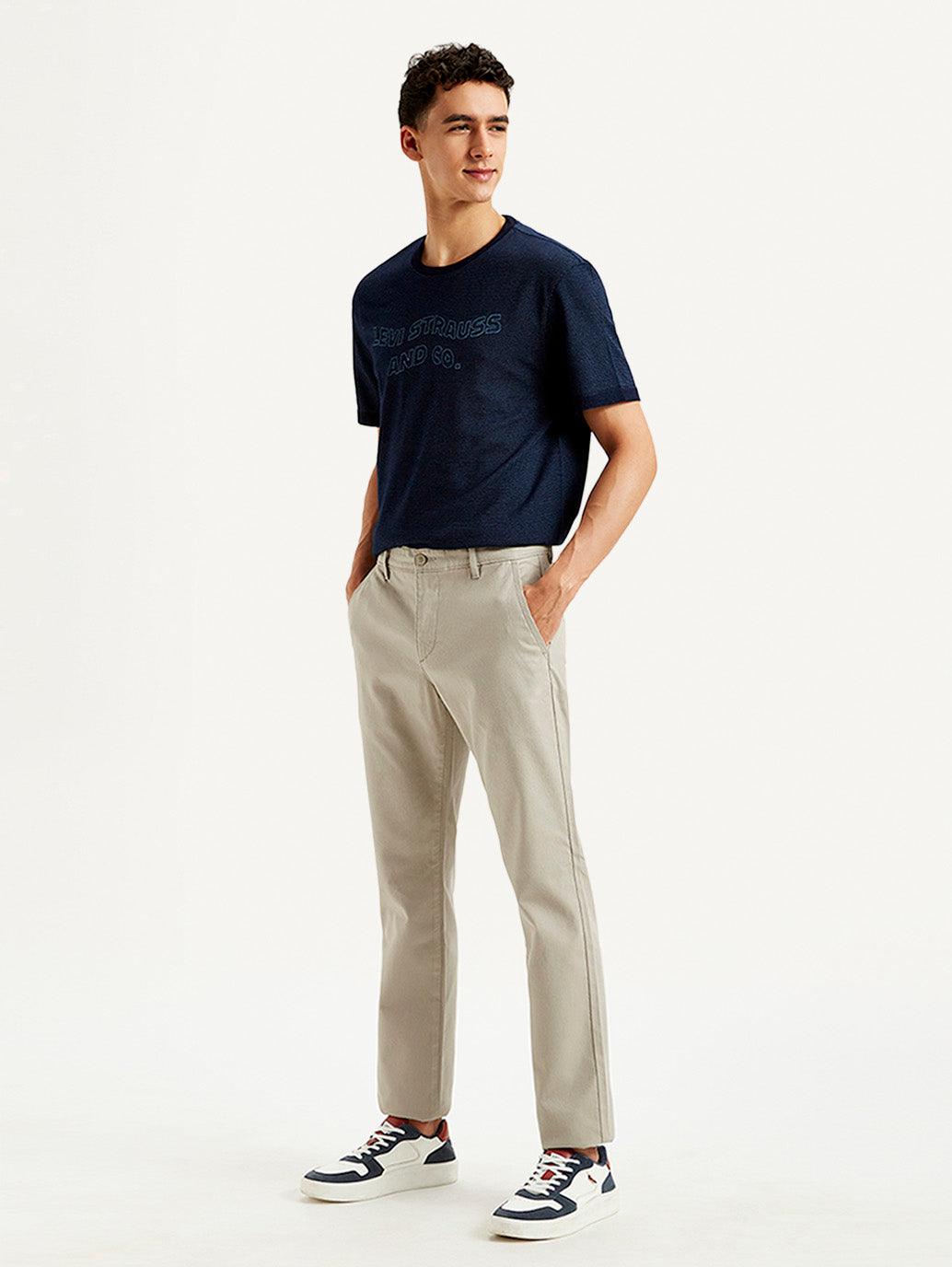 Men's Light Grey Slim Fit Chinos