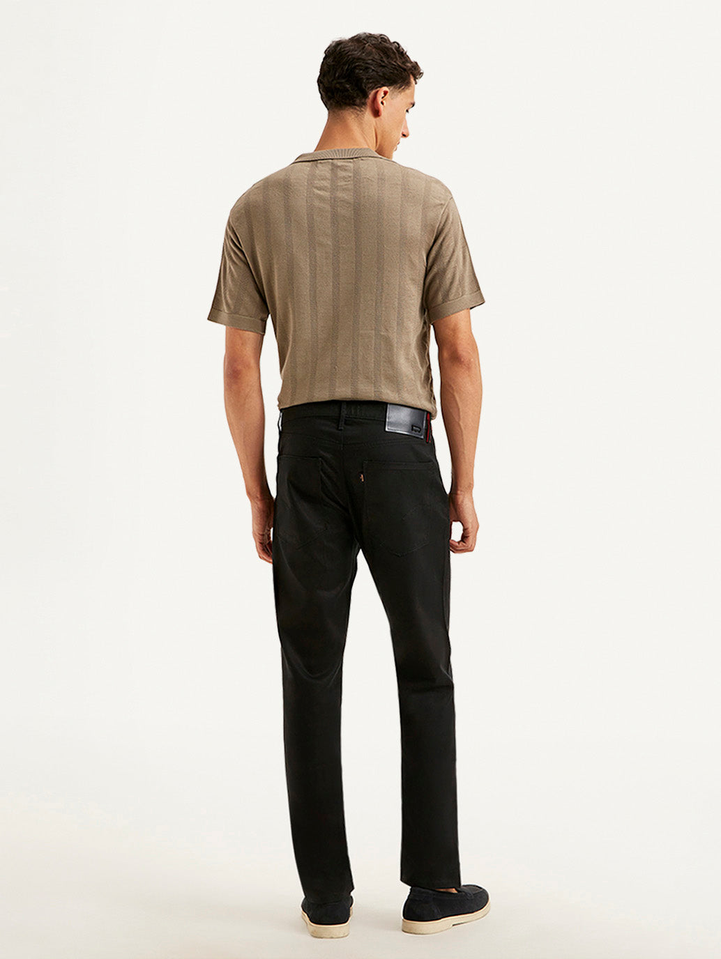 Men's Redloop Black Slim Fit Trousers - Back View