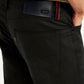Men's Redloop Black Slim Fit Trousers - Detail View