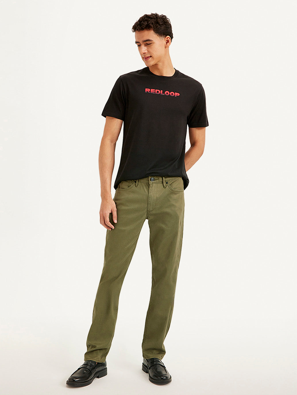 Men's Redloop Olive Slim Fit Trousers