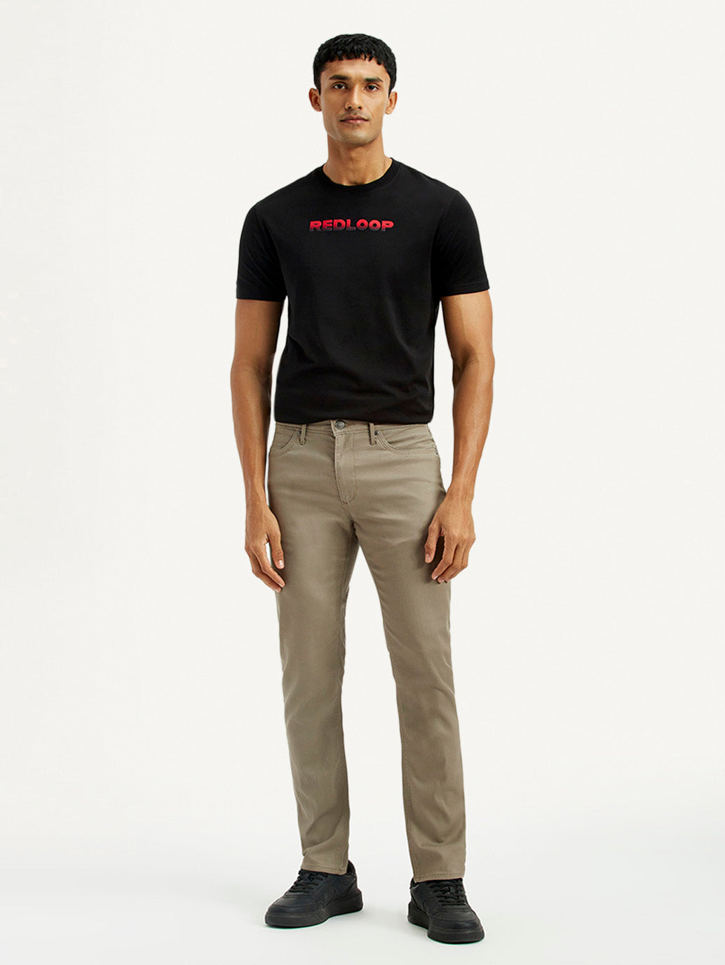 Men's Redloop 511 Beige Slim Fit Mid Rise Chinos