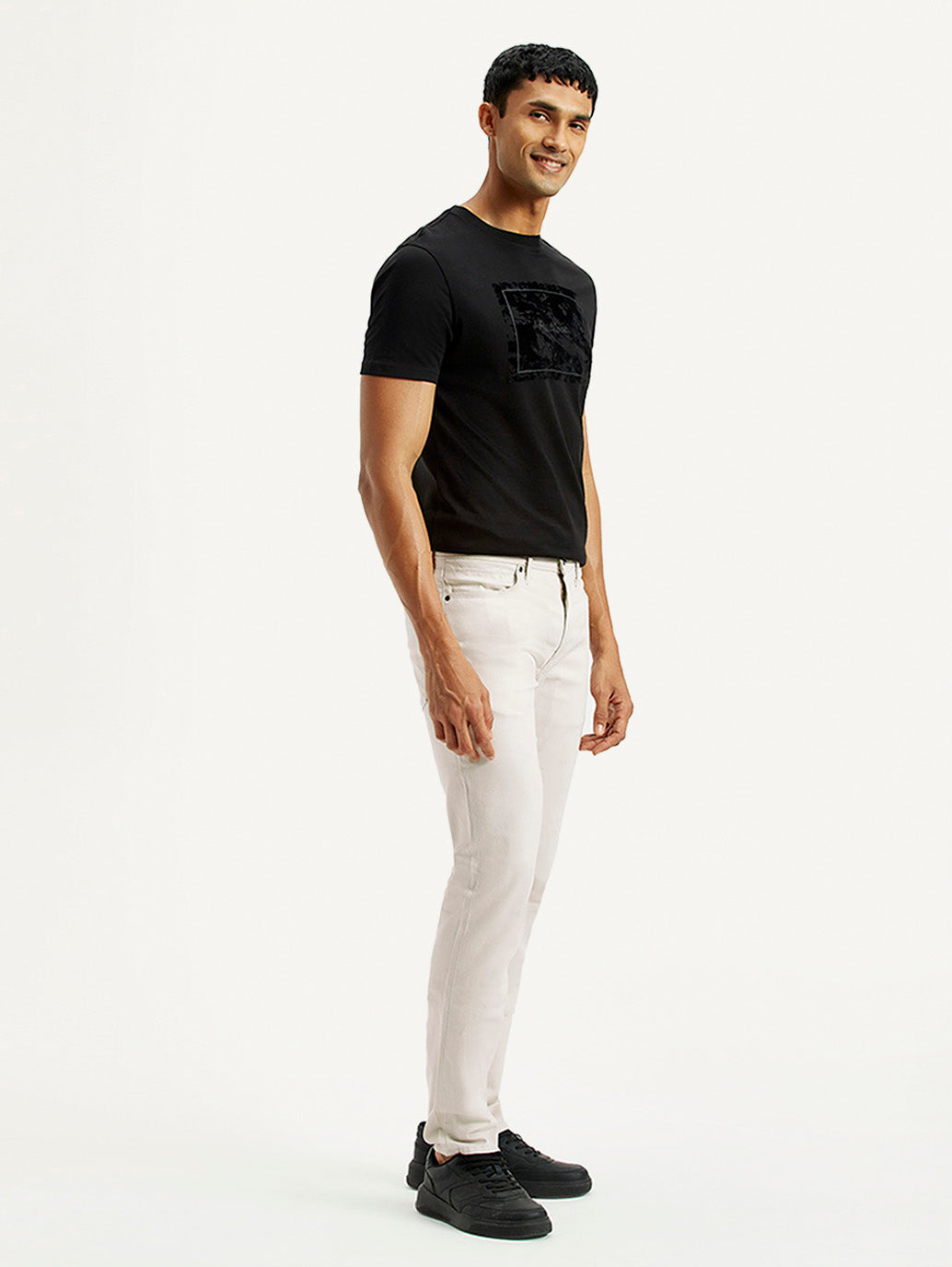 Men's Redloop 511 Off White Slim Fit Mid Rise Jeans