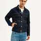 Men's Solid Navy Spread Collar Denim Jacket - 20 View