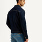Men's Solid Navy Spread Collar Denim Jacket - 20 View