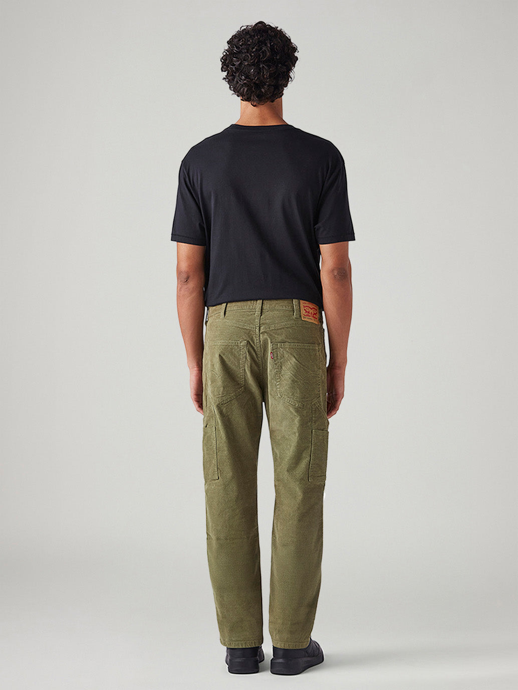 Men's 505 Olive Straight Fit Mid Rise Corduroy Cargos - Back View