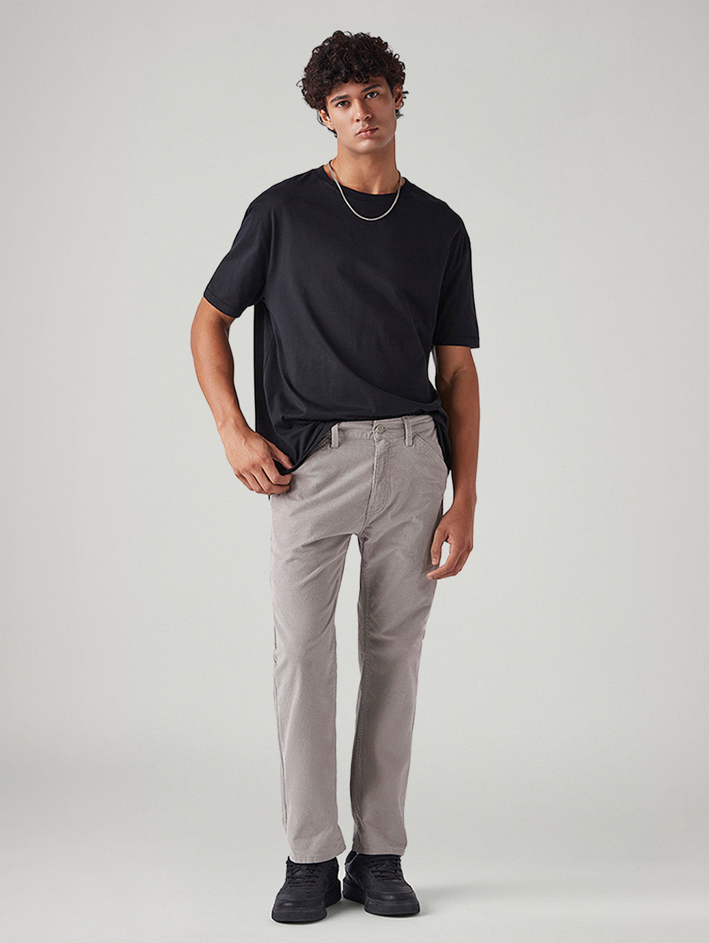 Men's 505 Grey Straight Fit Mid Rise Corduroy Cargos