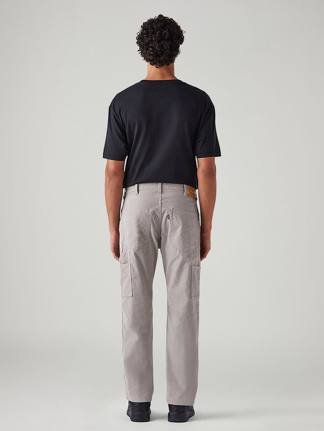 Men's 505 Grey Straight Fit Mid Rise Corduroy Cargos - Back View