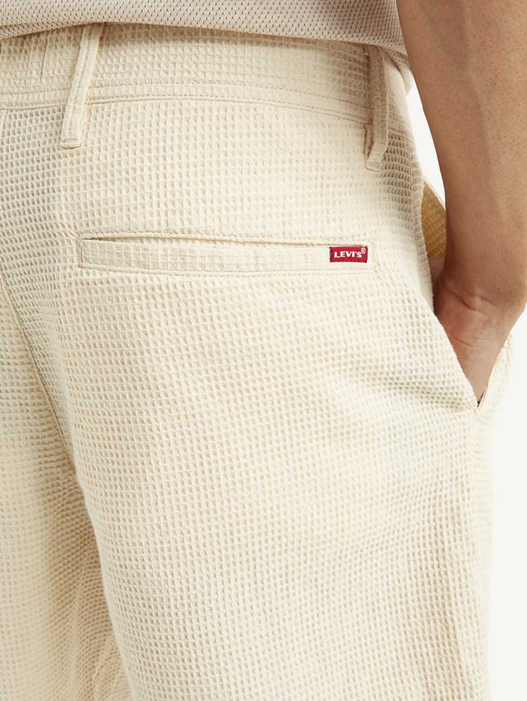 Men's Cream Tapered Shorts - Detail View