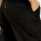 Women's Mid Rise Black Loose Fit Cargo Trousers - Detail View