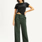 Women's High Rise Olive Loose Fit Trousers - Styleshot View